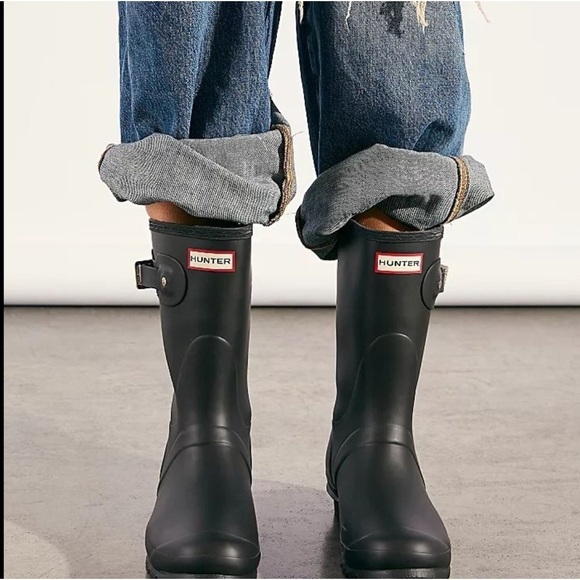 Hunter Original Short Gloss Rain Boots Baby Blue Women’s Size 6 Snow Shoes - Picture 10 of 10